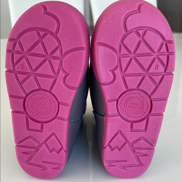 NEW Livie & Luca Fox Silver/Pink Rainbow Fleece Leather Boots girls toddler 8 - Picture 12 of 14